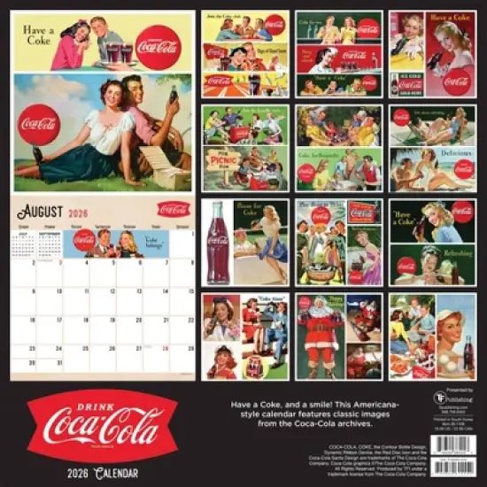 TF Publishing 13.5"x14.5" 2026 Coke Vintage Nostalgia Wall Calendar image {4}