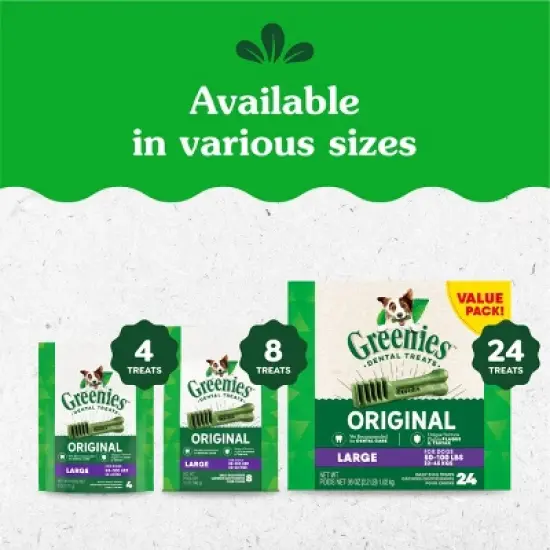 Greenies Large Chewy Dental Dog Treats Original Chicken - 12oz/8ct image {10}