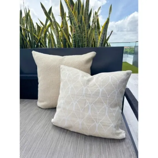 Cool Tropics Beige Indoor Outdoor Pillow image {4}