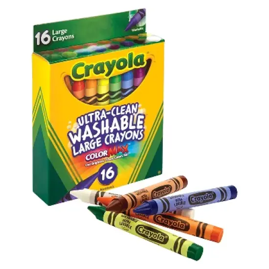 Crayola 16ct Ultra Clean Washable Large Crayons Classroom Supplies for Preschool Teachers Toddler School Supplies Ages 3+ image {1}