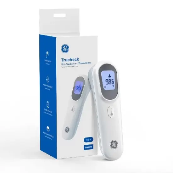 GE Truvitals Digital Forehead Thermometer for Adults, Kids and Babies, Non-Contact Temperature Scanner, Instant Reading, Fever Alert (TM3000) image {1}