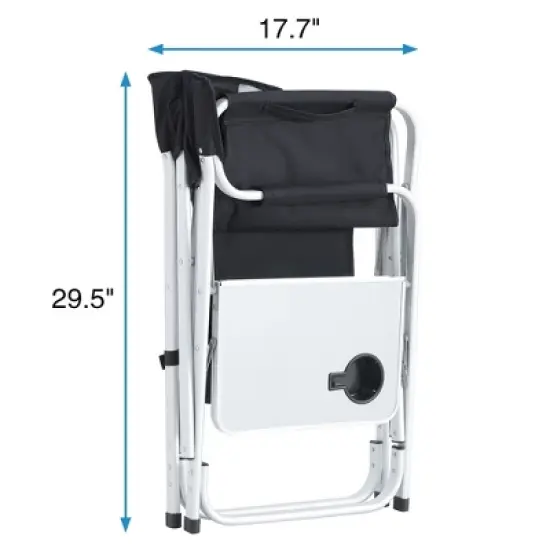 Dolonm Padded Folding Outdoor Chair with Side Table, Storage Pockets, Lightweight Directors Camping Chair for Indoor, Outdoor,Picnics image {10}