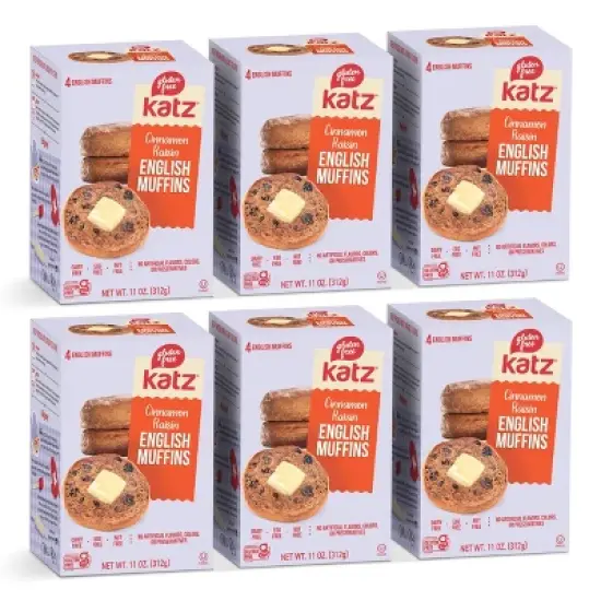 Katz Gluten Free Cinnamon Raisin English Muffins - 6 Pack image {3}