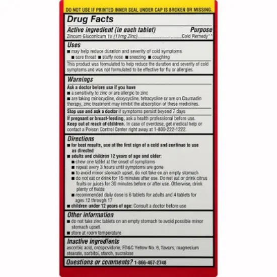 Leader Zinc Cold Therapy Lozenges, 25 Ct image {2}