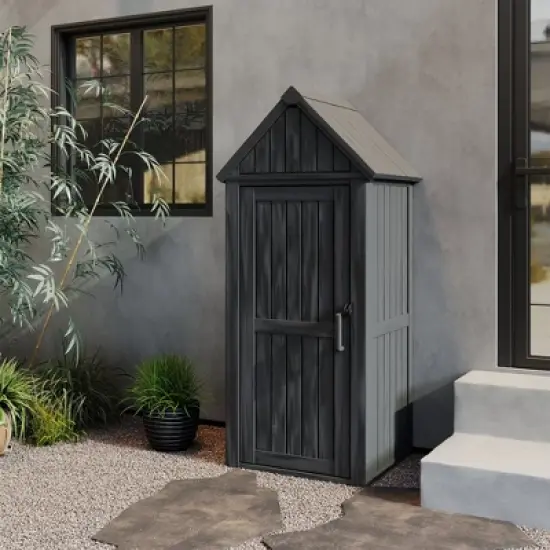 Decksplore 1.67 ft. W x 2.16 ft. D Outdoor Storage Resin Shed Lockable Resin Garden Shed for Backyard(21.12 cu ft） image {9}