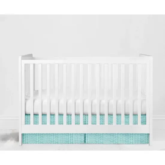 Bacati - Jungle Safari Aqua Orange Gray 6 pc Cotton Crib Bedding Set with Long Rail Guard Cover image {6}