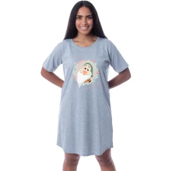 Disney Womens' Snow White And The Seven Dwarfs Sleepy Nightgown Pajama Grey image {3}