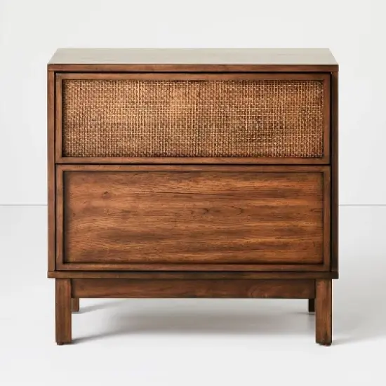 Wood & Cane Transitional Nightstand - Hearth & Hand&trade; with Magnolia image {2}