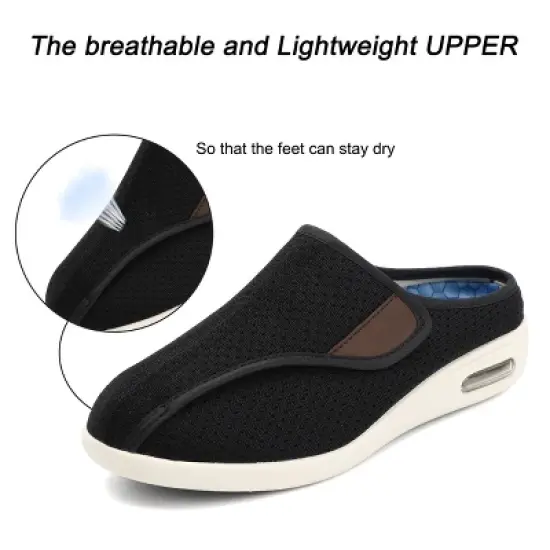 Womens Stylish Shoes with Arch Support Extra Wide Widths Walking Sneakers with Soft Insoles Adjustable Easy On/Off for Swollen Feet image {4}