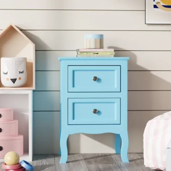 Bonnlo Nightstand with 2 Drawers, Night Stands for Bedrooms, Small Bed Side Table/White Night Stand with Drawers for Small Spaces image {7}