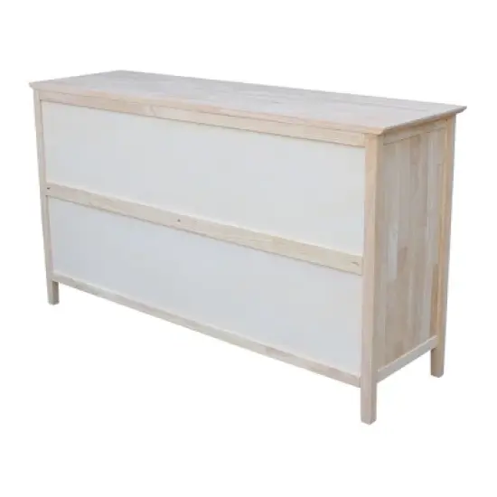 Dresser with 6 Drawers Unfinished - International Concepts image {4}