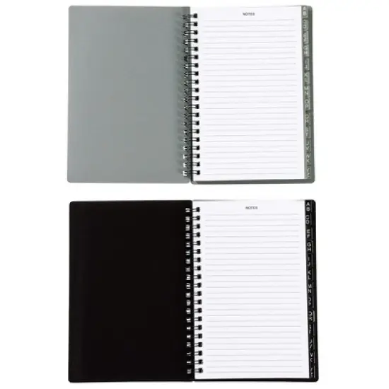 Juvale 2 Pack Spiral Bound Internet Address and Password Logbook with Alphabetical Tabs, 2 Colors, 80 Pages, 5 x 7 In image {6}