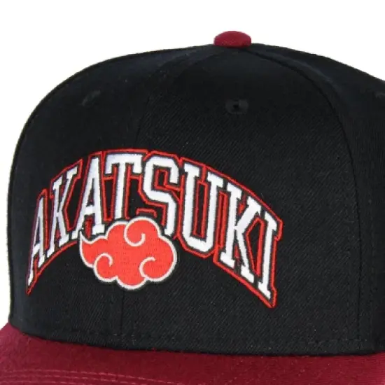 Naruto Akatsuki Sasuke Red Cloud Emblem Adjustable Snapback Hat Cap Black image {2}