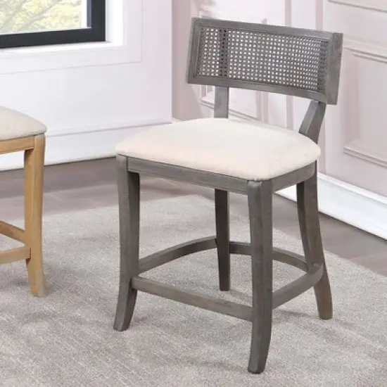 Roben Woven Cane Back Counter Height Barstools - HOMES: Inside + Out image {1}