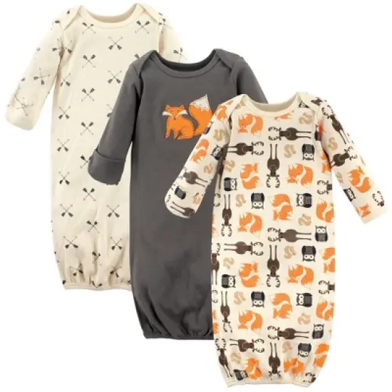 Hudson Baby Infant Boy Cotton Long-Sleeve Gowns 3pk image {2}