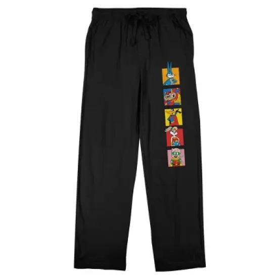 WB 100: Looney Tunes Mashups Bugs Bunny DC Hero Mashup Men's Black Sleep Pajama Pants image {7}