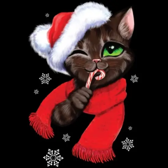 Women's Design By Humans Christmas cat By POLINART Racerback Tank Top image {1}