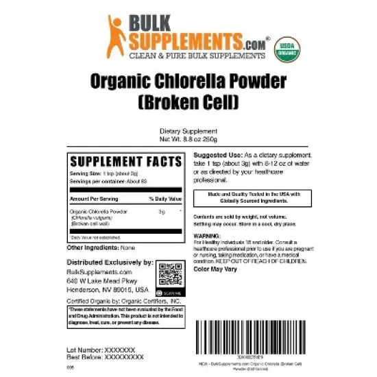 BulkSupplements Organic Chlorella (Blue-Green Algae) Powder image {5}