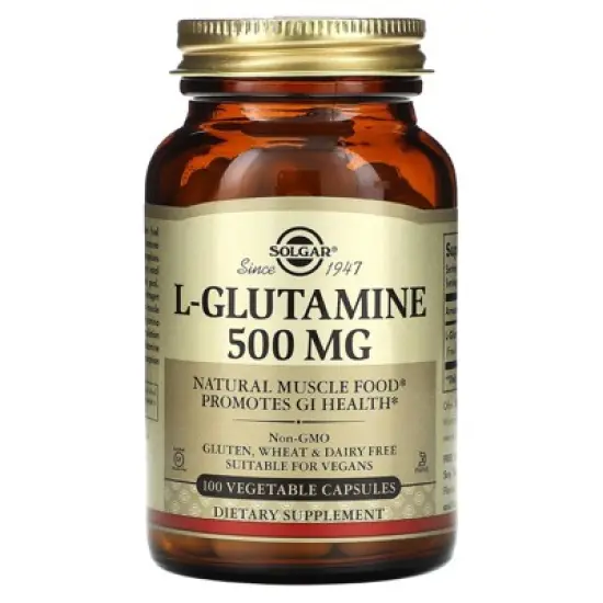 Solgar L-Glutamine, 500 mg, 100 Vegetable Capsules image {4}