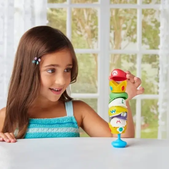 Epoch Everlasting Play Super Mario Cap Tower Balancing Game: Fine Motor Skill Board Game for Kids, 1-4 Players image {3}