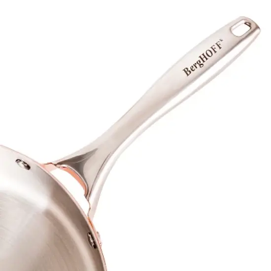 BergHOFF Vintage Tri-Ply Copper Deep Skillet, Hammered, Gold image {7}