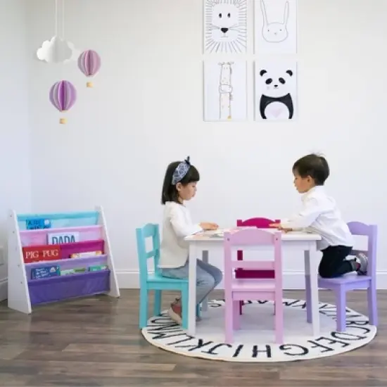 5pc Forever Kids' Wood Table and 4 Chair Set White - Humble Crew image {4}