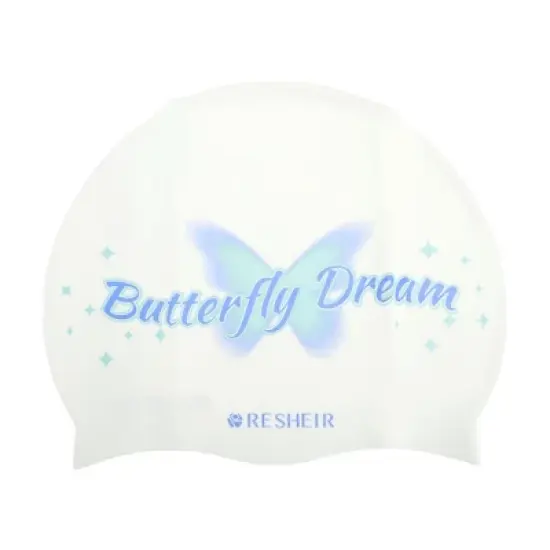 Unique Bargains Silicone Waterproof Butterfly Dream Swim Cap 1 Pc image {6}