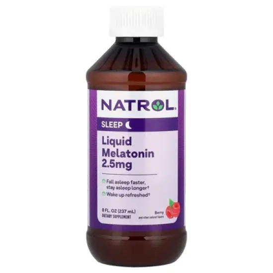 Natrol Liquid Melatonin, Berry, 2.5 mg, 8 fl oz (237 ml) image {4}