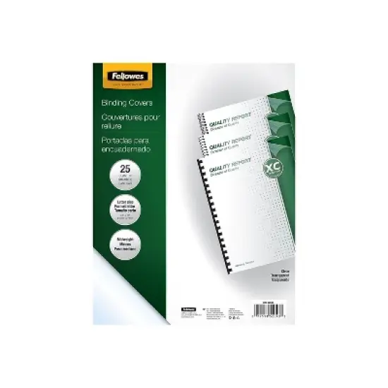 Fellowes Crystals Presentation Covers Letter Size Clear 25/Pack (52043) 789338 image {5}