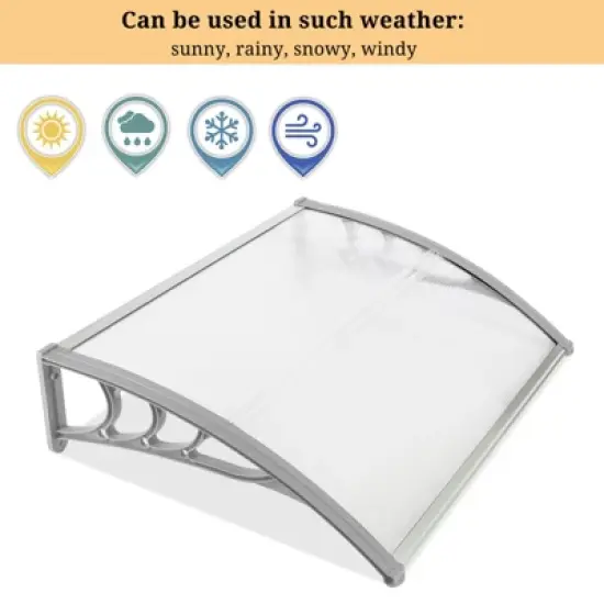 Karl Home | Winado 38 in. W x 3 in. D Plastic Gray Cover Retractable Door / Window Awning image {1}