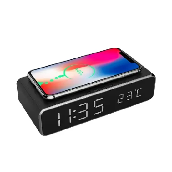 Link Modern and Sleek Alarm Clock with Qi Wireless Charger image {3}