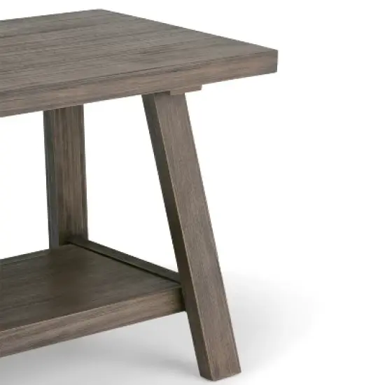 48" Stewart Solid Wood Entryway Bench Driftwood - WyndenHall image {7}