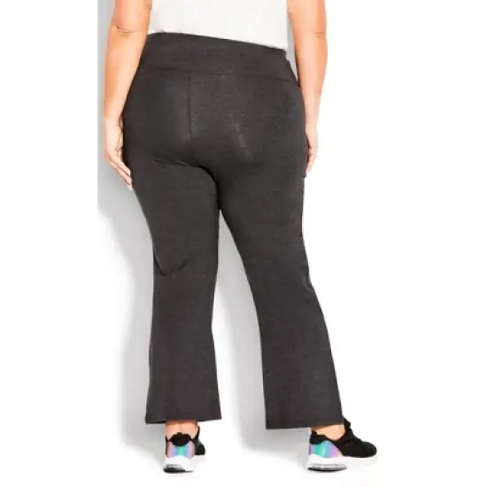 Women's Plus Size Pima Bootleg Legging Charcoal - petite | AVENUE LEISURE image {1}