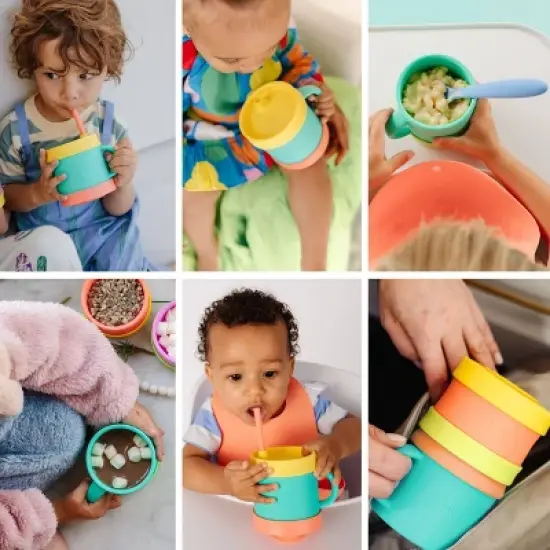 morepeas Everything Sippy Cup Sherbert - Teal Green image {4}