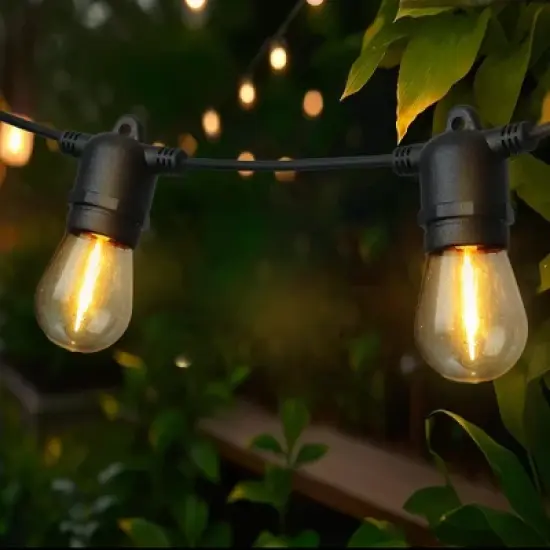 Westinghouse 36FT Solar Powered LED Vintage White String Light Set, 15 Bulbs with Remote Control image {7}