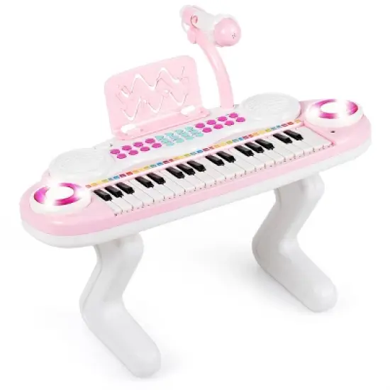 Costway Z-Shaped Kids Toy Keyboard Piano 37-Key Electronic Organ Light w/Microphone image {11}