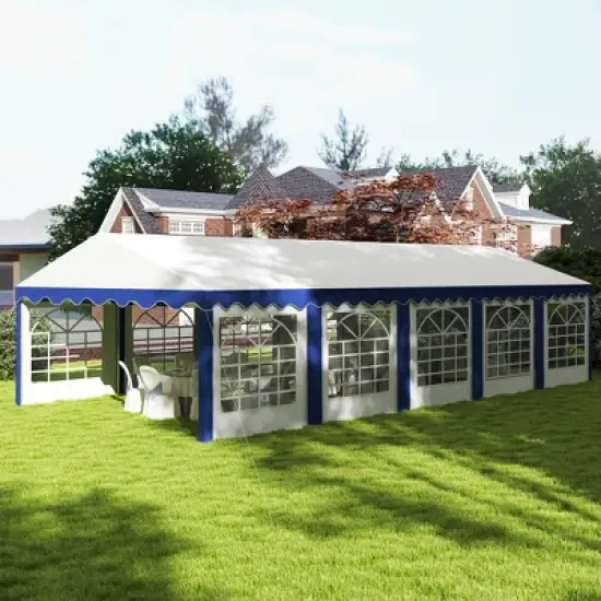 Outsunny 16.5' x 33' Large Party Tent, Heavy Duty Outdoor Canopy Tent Shelter with Removable Sidewalls, 10 Windows image {2}