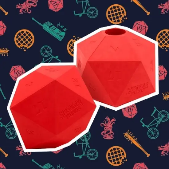 Chew King Netflix Stranger Things Dice Dog Toy - Red - 2pk image {1}