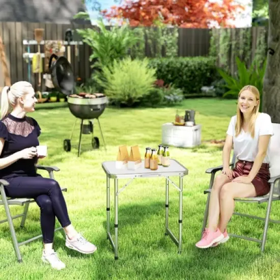 Outsunny Aluminum Lightweight Portable Folding Easy Clean Camping Table With Carrying Handle image {4}