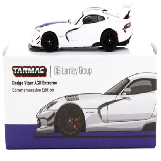 Dodge Viper ACR Extreme Commemorative Ed White w/Blue Stripes "Lamley Group Special Ed" 1/64 Diecast Model Car by Tarmac Works image {2}