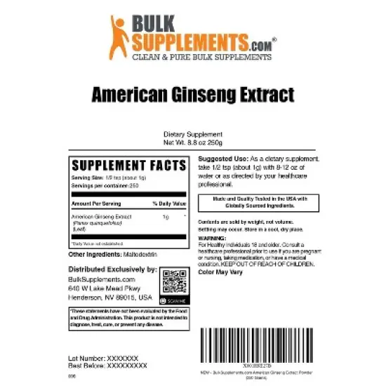 BulkSupplements American Ginseng Extract Powder image {5}
