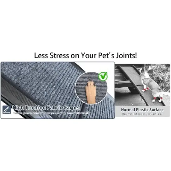 Gulches  Dog Ramp for Medium & Large Car 63" Long & 17" Wide Pet Stair Ramp with Non-Slip Rug Surface image {10}