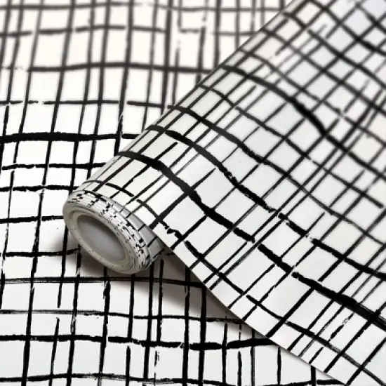 Teacher Created Resources&reg; Peel and Stick Decorative Paper Roll, 17-1/2" x 10 ft, Black Freestyle Grid image {7}