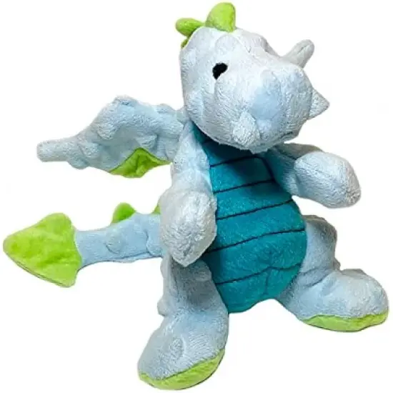goDog Bubble Plush Dragons Squeaky Dog Toy, Chew Guard Technology - Light Blue, Small image {1}