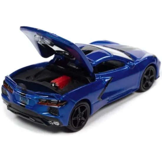 2020 Chevrolet Corvette Elkhart Lake Blue Metallic "Sports Cars" Limited Edition 1/64 Diecast Model Car by Auto World image {2}