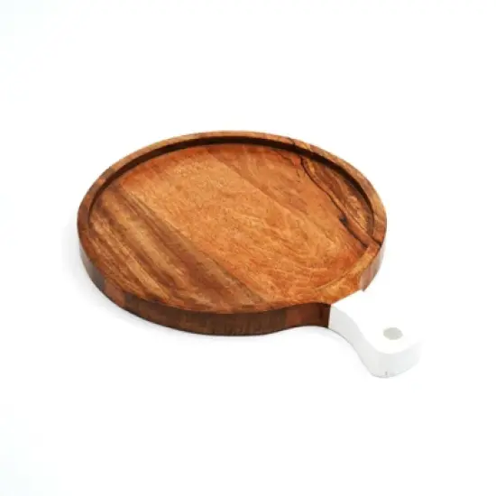 SEVOBAL Serving Platters Handmade Board for Cheese Charcuterie Presentations Entertaining Guests, Gifting to Cheese Lovers, Brown, 15"*10"*2" image {5}