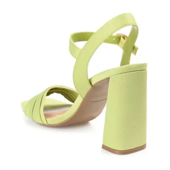 Journee Collection Womens Skiler Tru Comfort Foam Open Square Toe Block Heel Sandals Green 11 image {6}