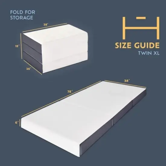 Heyward 6" Trifold Mattress, Tri Fold Memory Foam Foldable Mattress image {4}