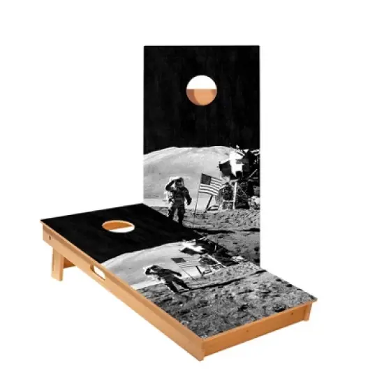 Skips Garage Moon Landing Cornhole Boards - ACA Star Series image {1}