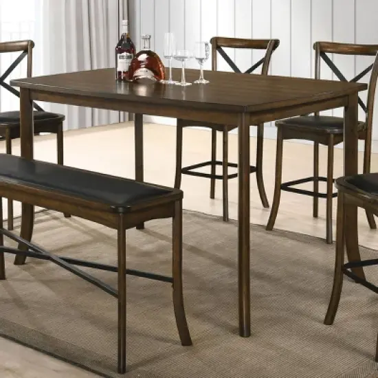 Somers Rectangular Counter Height Dining Table Oak - HOMES: Inside + Out image {1}